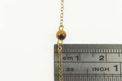 Gold Filled 1.5mm Tiger's Eye Beaded Retro Chain Link Necklace