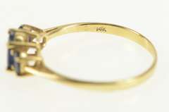 14K Yellow Gold Three Stone Natural Sapphire Engagement Ring