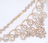 Attractive Two Tone Gold Woven Bead Chain Necklace