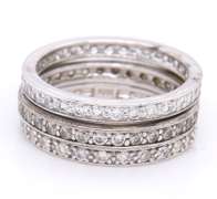 Lot of 3 Vintage 925 Sterling Silver Cubic Zirconia Bands