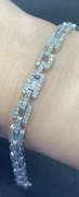 STUNNING 3.00 CARATS T.W BAGUETTE DIAMOND LINK BRACELET IN 14K WHITE GOLD
