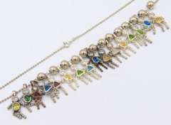 Vintage 925 Sterling Silver Birthstone Childred Figural Necklace