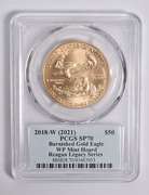 SP70 2018-W (2021) $50 Gold Eagle 1oz Mint Hoard Reagan Ser. Sign PCGS