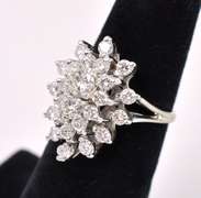 Sparkling Diamond Ring In 14K White Gold