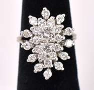 Sparkling Diamond Ring In 14K White Gold