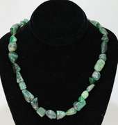 Genuine Emerald nugget necklace