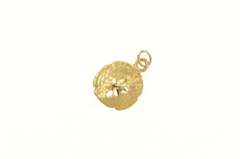 14K Yellow Gold Diamond Cut Sand Dollar Sea Shell Charm/Pendant