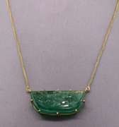 14kt Yellow Gold & Emerald Pendant Necklace