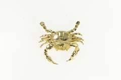 14K Yellow Gold 3D Crab Crustacean Cancer Astrology Zodiac Pendant