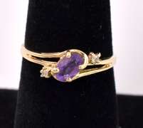 Amazing Purple Amethyst 14K Gold Ring