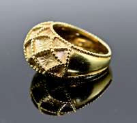Delightful 18K Textured Dome Ring
