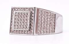 14kt Solid White Gold Men's Ring
