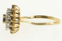 10K Yellow Gold Sapphire Diamond Halo Classic Statement Ring