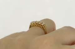 14K Yellow Gold 0.50 Ctw Tiered Diamond Row Wedding Band Ring