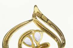 10K Yellow Gold Heart Tanzanite Diamond Inset Love Symbol Pendant