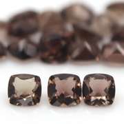 Cushion cut! Unheated! 11.44ct Smoky Quartz set