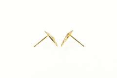 14K Yellow Gold High Relief Dolphin Ocean Animal Stud Earrings