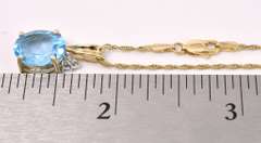 Impressive Blue Topaz Pendant Necklace Yellow Gold