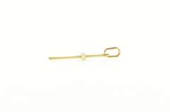 14K Yellow Gold Diamond Cut Grooved Cross Christian Pendant