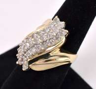 Grand Waterfall Diamond Ring in 14KT Yellow Gold