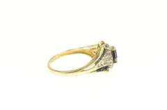 14K Yellow Gold Natural Sapphire Diamond Halo Engagement Ring