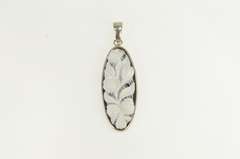 Sterling Silver Carved Onyx Floral Rose Bouquet Statement Pendant