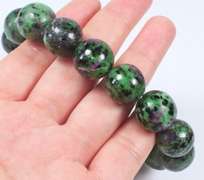 Stunning! 449ct natural Ruby in Zoisite beaded bracelet
