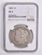 AG3 1885 Morgan Silver Dollar NGC Lowball Low Ball