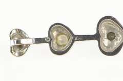 14K White Gold Diamond Tiered Heart Love Symbol Bar Pendant