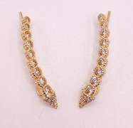 14kt Solid Yellow Gold & Diamond Earrings