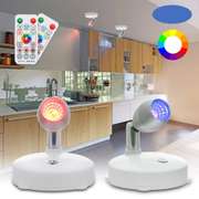 2PCS Battery Powered RGB LED Cabinet Light Spotlights