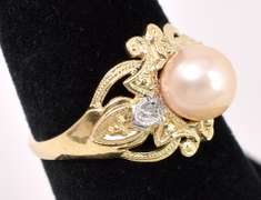 Simply Beautiful Pearl Ring In 14K Yellow Gold
