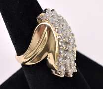 Grand Waterfall Diamond Ring in 14KT Yellow Gold