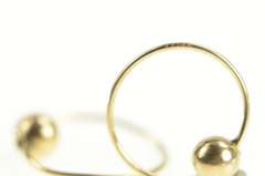 14K Yellow Gold 12.1mm Round Ball Beaded Vintage Hoop Earrings