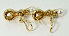Elegant Pearl and Diamond 14K Earrings
