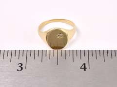 Sturdy Signet 14K Yellow Gold Ring