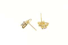 14K Yellow Gold Tanzanite Diamond Accent X Criss Cross Stud Earrings