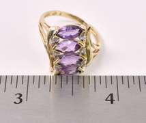 Ravishing Purple Amethyst Ring In 14K Yellow Gold