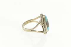 Sterling Silver Oval Turquoise Native American Handmade Ring