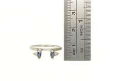 14K Yellow Gold Sapphire Diamond Wrap Wedding Band Ring