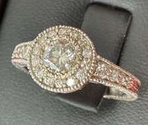 CERTIFIED LADIES 14K WHITE GOLD AND DIAMOND RING