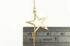 14K Yellow Gold Five Pointed Star Cut Out Fashion Chain Link Necklace