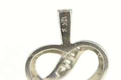 10K White Gold Classic Diamond Heart Love Symbol Curvy Pendant