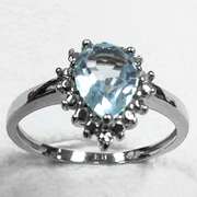 4/5 CT BABY SWISS BLUE TOPAZ SILVER RING