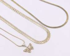 Group Lot of 3 Vintage 925 Sterling Silver Necklaces
