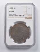 AU55 1922 Peace Silver Dollar NGC - AMAZING Tone