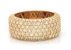 3.30 Carat Diamond Band Ring in Solid Yellow Gold