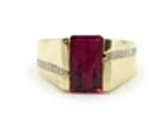 Attractive Rubellite Tourmaline and Diamond Ring