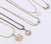 Group Lot of 5 Vintage 925 Sterling Silver Necklaces