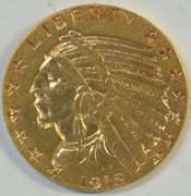 Flashy near mint 1915 US $5 Indian Gold Piece. Nice